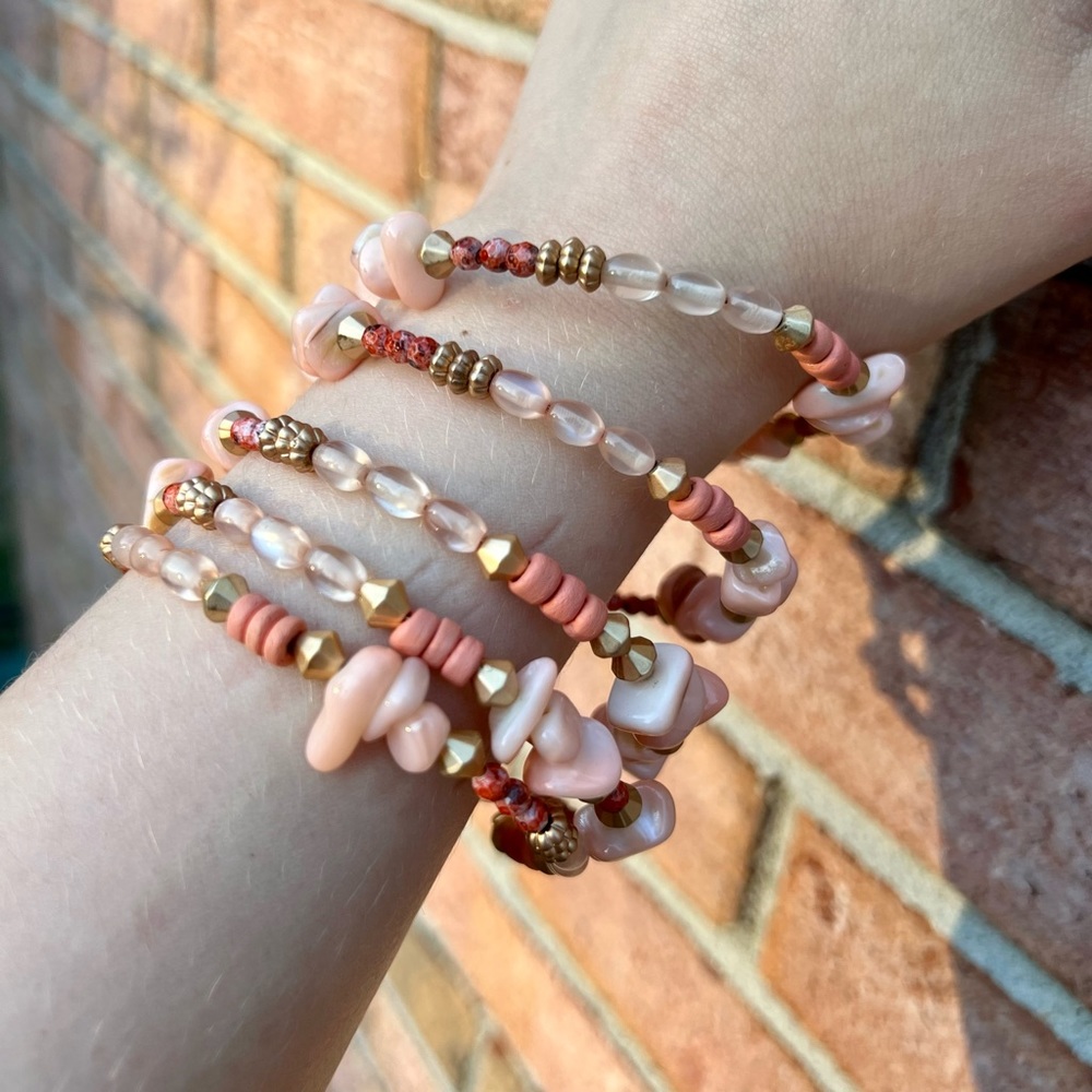 Beaded Wrap Bracelet in Shades of Pink - Picture 4 of 5
